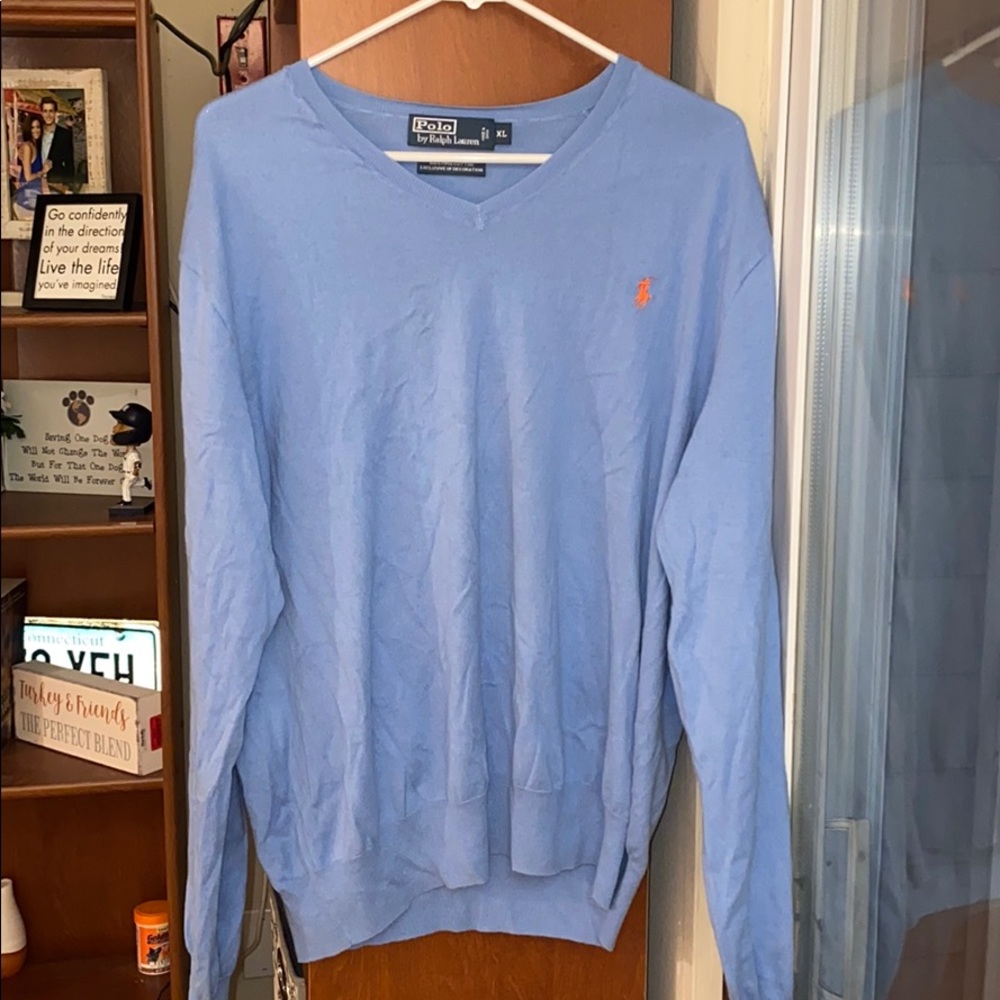 Blue V-Neck Sweater